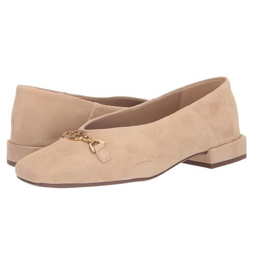 Sam Edelman Kimmi Flats Women's US 5.5 M Golden Tan Leather Squared Toe NCZ152