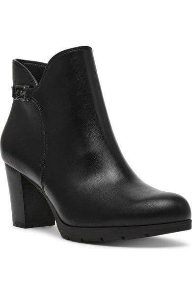 Anne Klein Regency Boots Women US 9.5M Black Faux Leather Block Heel Ankle RG136