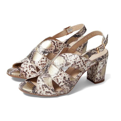 Eric Michael Lark Sandals Womens 8.5-9B Multicolor Snake Print Block Heel NCZ164