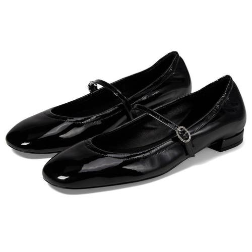 Stuart Weitzman Claris Ballet Flat Women's US 8.5M Black Leather Round Toe NCZ94