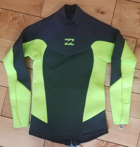New $55 Billabong Foil 2mm Wetsuit Jacket Lime Size Boys 16