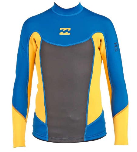 New $55 Billabong Foil 2mm Wetsuit Jacket Blue Size Boys 14