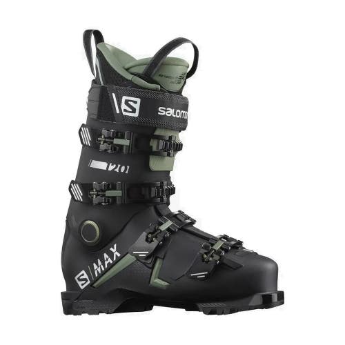 New $800 Men's Salomon S/MAX 120 Ski boots Black Size 7/7.5 Mondo 25/25.5