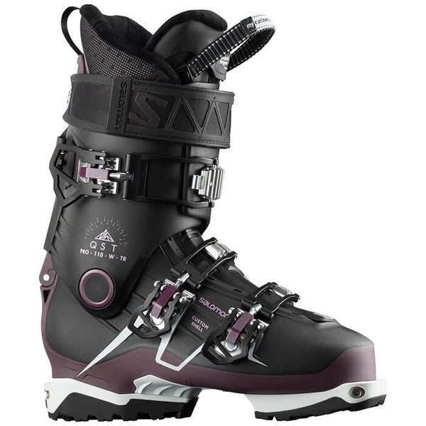 New $725 Women's Salomon QST PRO 110 TR W Ski boots Black Size 6.5 Mondo 23.5