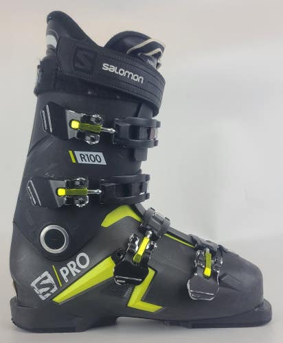 Share Used $600 Men's Salomon S/Pro R100 Ski Boots Black/Yellow Size 8