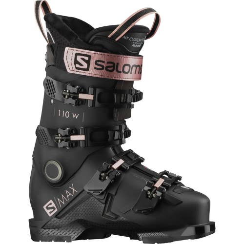 New $800 Junior Salomon SMAX 110W GW Ski boots Black Size 4/4.5 Mondo 22.5