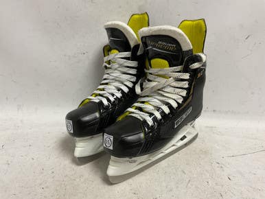Used Bauer SUPREME S27 Junior Hockey Skate White/Black/Yellow Junior 03.5 11855-S000201378