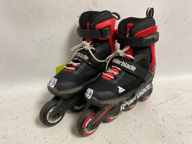 Used Rollerblade ADJ 2-5 Junior Rec Fitness Skates Black Adjustable 11855-S000201479