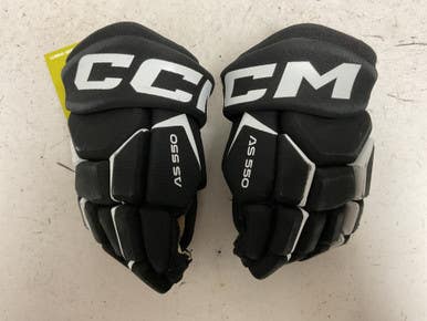 Used CCM TACKS AS550 Junior Gloves Black 10" 11855-S000201449
