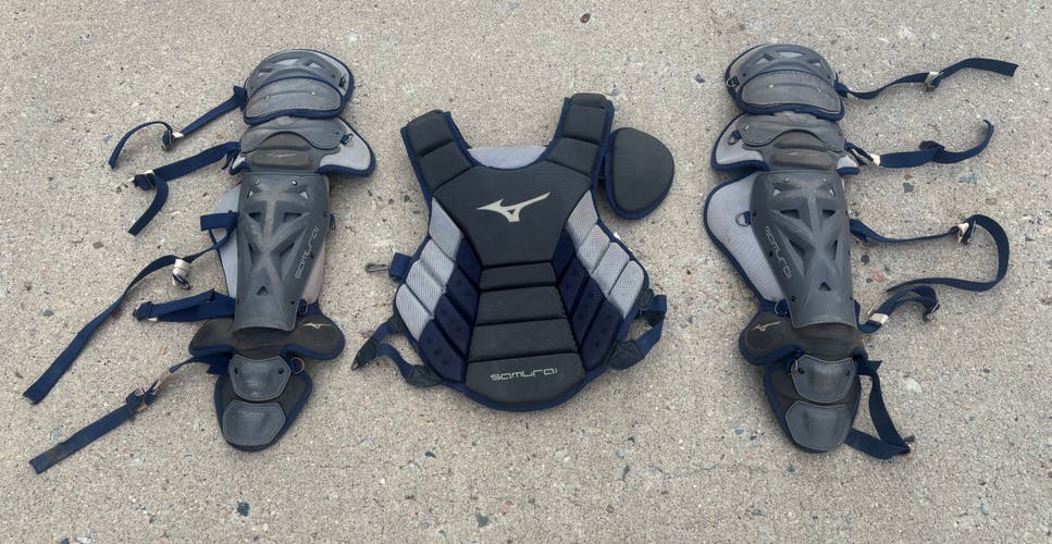 Mizuno Samurai Catcher's Set (Used) Dark Navy / Grey