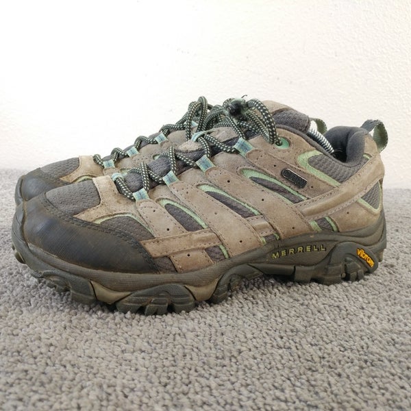 Merrell Moab 2 Womens Size 8 Hiking Shoes Waterproof Low Vibram Trail Brown