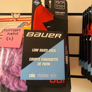 Black Unisex XS Youth Bauer Skate Socks (New)