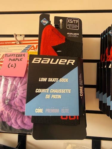 Black Unisex XS Youth Bauer Skate Socks (New)