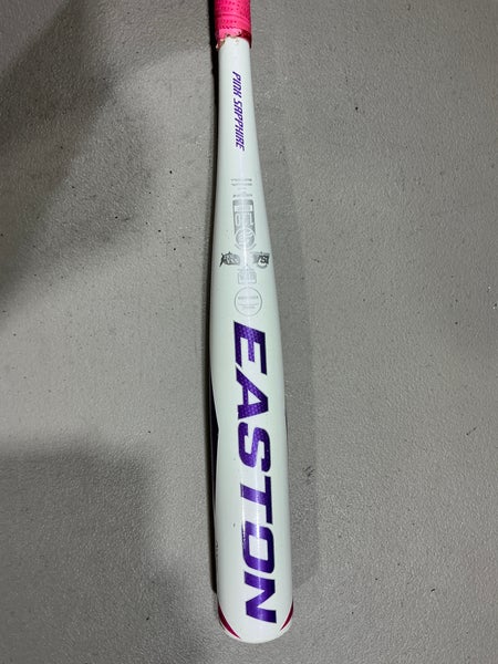 White 2022 Easton Pink Sapphire Alloy Bat (-10) Alloy 16 oz 26" (Used)
