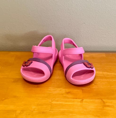 Kids’ Crocs Lina Open Toe Slingback Water Sandals, Pink/Purple - Size C9 (GUC)
