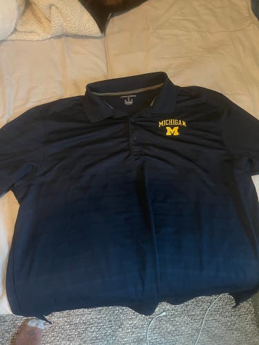 Michigan wolverines Blue XL Men's Champion polo Shirt (like New)