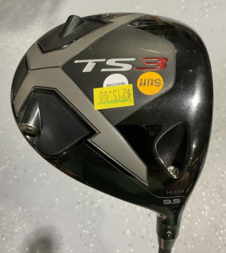 Titleist TS3 9.5 Driver 45.5" HZRDUS 6.0 Stiff Flex Graphite Shaft MRH USED