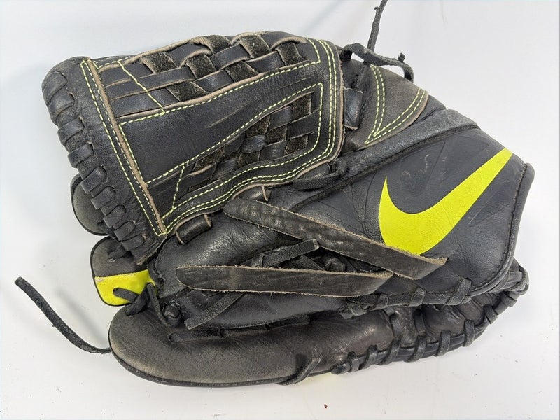 Nike MVP Baseball Glove, Black/Yellow, 11.5", LHT