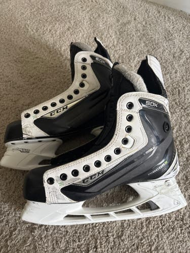 Black/White 2019 CCM Ribcor 50k Pump Hockey Skates Regular Width Pro Stock 9 (Used)