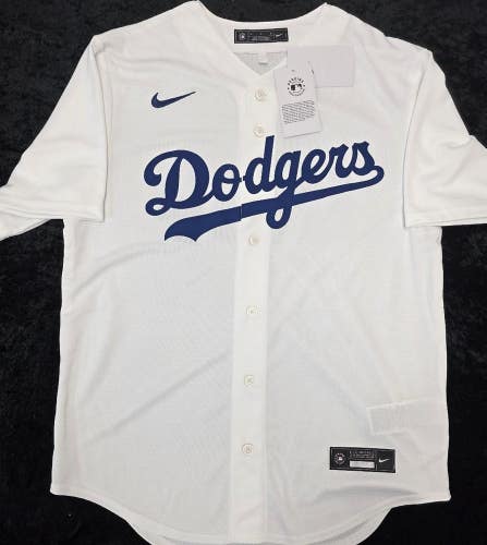 Mens LOS ANGELES DODGERS Sewn 100% REAL Baseball Jersey NWT WHITE $115