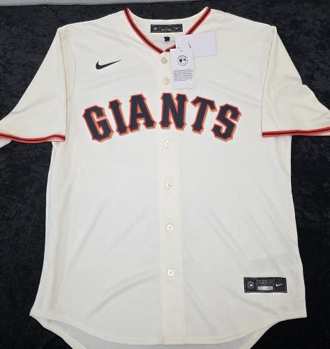Mens SAN FRANCISCO GIANTS Sewn 100% REAL Baseball Jersey NWT IVORY $115