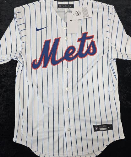Mens NEW YORK METS Sewn 100% REAL Baseball Jersey NWT WHITE P/S $115