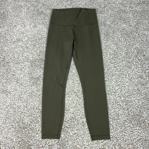 Lululemon Pants Womens 8 Green High Rise Ankle Leggings Yoga Gym Wunder Train