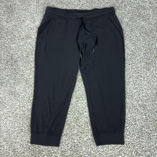 Lululemon Pants Womens 14 Black High Rise Jogger Sweatpants Pockets Yoga Gym