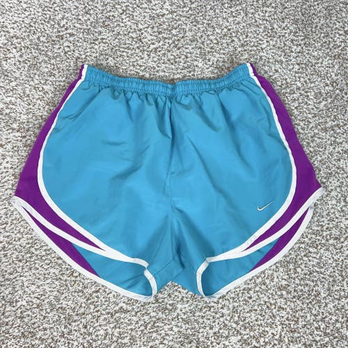 Nike Shorts Womens Medium Blue Purple Dri-FIT Lined Running Athletic Tempo Gym