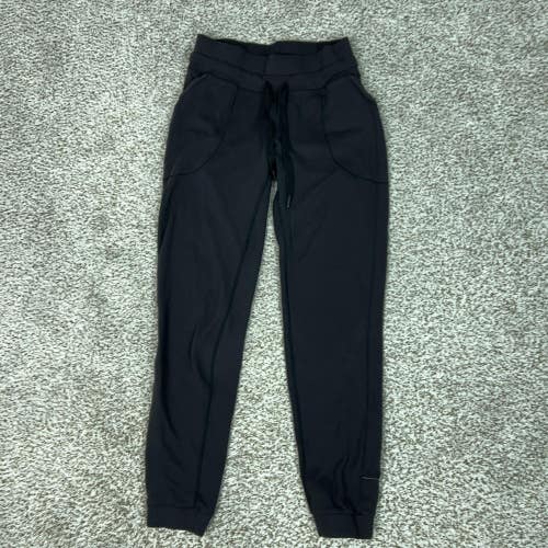 Lululemon Pants Womens 6 Black High Rise Jogger Sweatpants Gym Workout Yoga