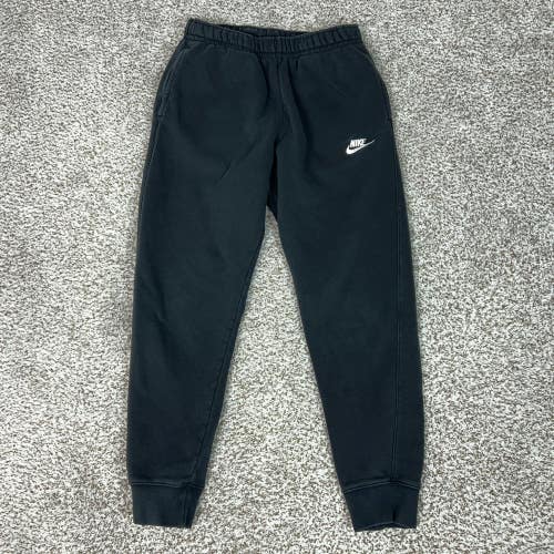 Nike Pants Mens Small Black Fleece Joggers Sweatpants Swoosh Athletic Club Logo