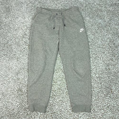Nike Pants Mens Medium Gray Fleece Joggers Sweatpants Swoosh Lounge Gym Club
