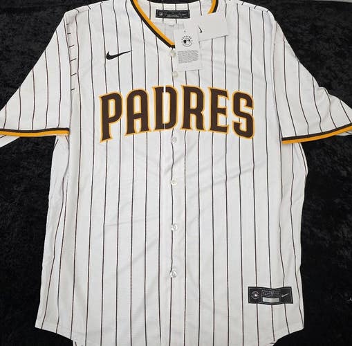 Mens SAN DIEGO PADRES Sewn 100% REAL Baseball Jersey NWT WHITE P/S $115
