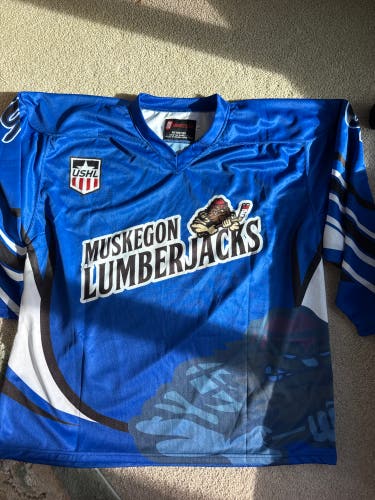 Muskegon Lumberjacks USHL Purple Large Adult Unisex Jersey (New)