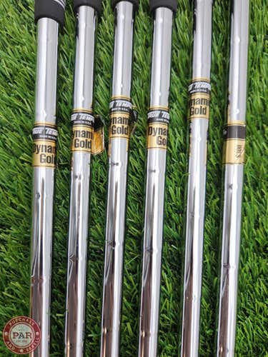 TRUE TEMPER DYNAMIC GOLD S300 IRON SHAFT SET STIFF 124G .355 TIP VERYGOOD