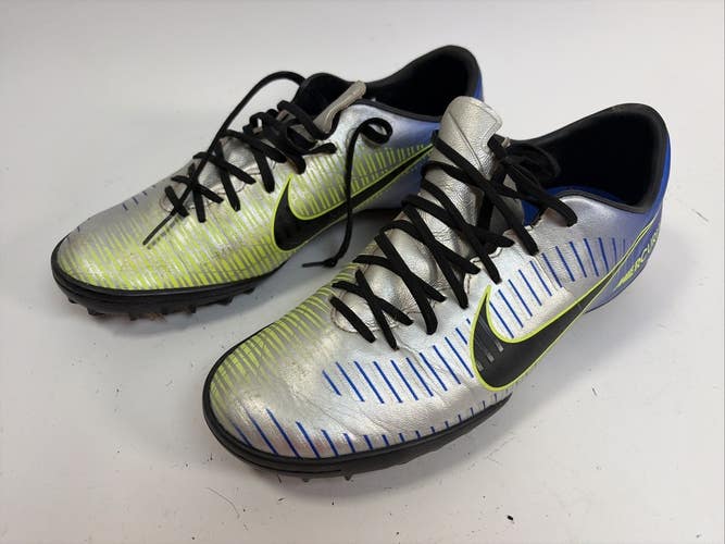 Nike Neymar Mercurial Soccer Shoes, Size 9.5, Blue/Yellow