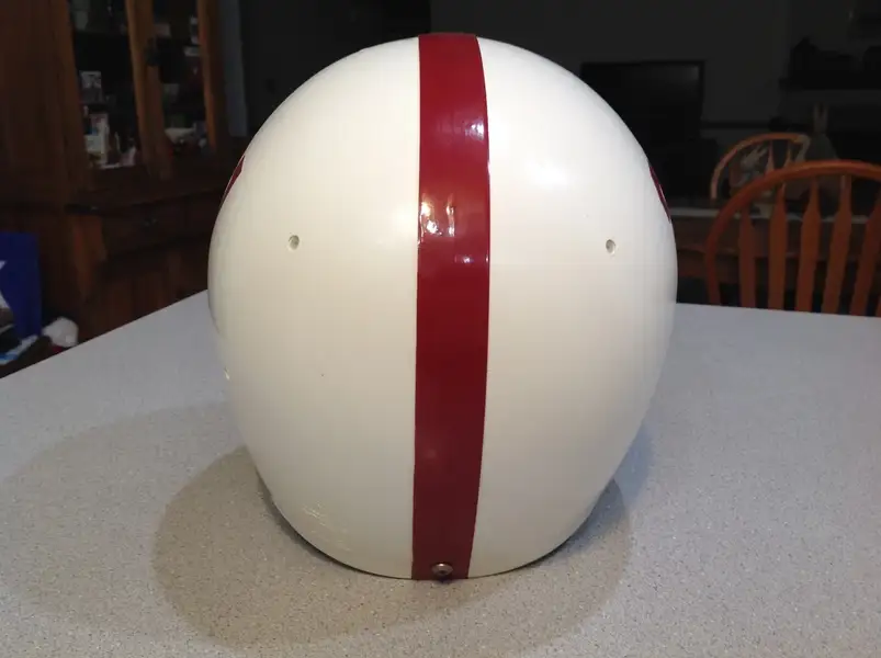 1960's style motorcycle helmets RK Vintage 1960 Style San Fransisco 49ers Custom Football Helmet Joe P   WESTBROOKSPORTSCARDS