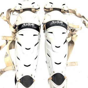 Used All-Star LG30SPRO Catchers Leg Guards Grey Adult 11860-C000306673