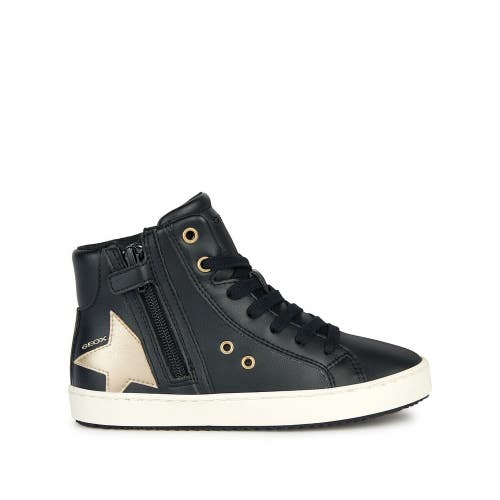 Geox Kalispera Sneakers Girls Kids US 3.5 Black High Top Lifestyle Shoes FZP376