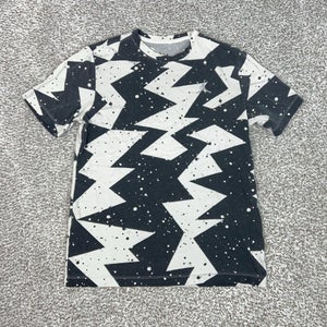 Jordan Shirt Mens Medium Black White Lightning Bolt All Over Print Jumpman Tee