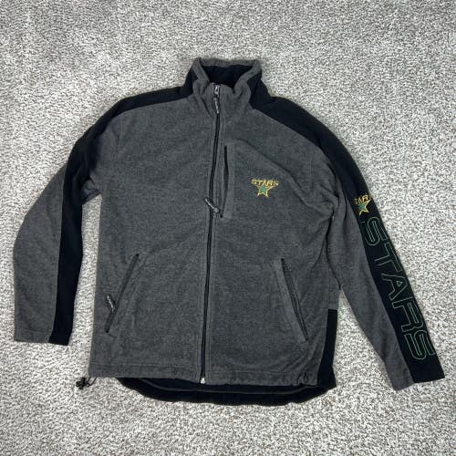 Dallas Stars Jacket Mens Medium Gray Black NHL Hockey Fleece Full Zip Logo Sport