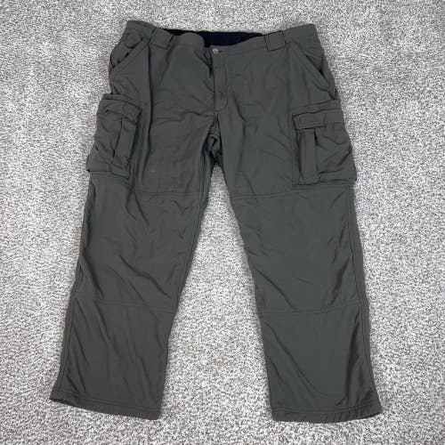 Duluth Trading Pants Mens 3XL x 30 Gray Nylon Lined Cargo Utility Fleece LIned