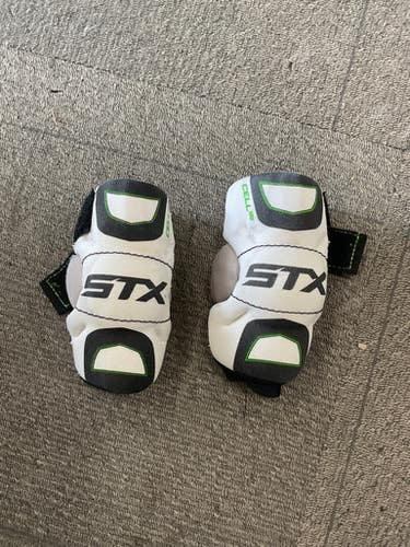 Used STX CELL 100 Lacrosse Arm Pads/Guards White XXS 11614-S000234003
