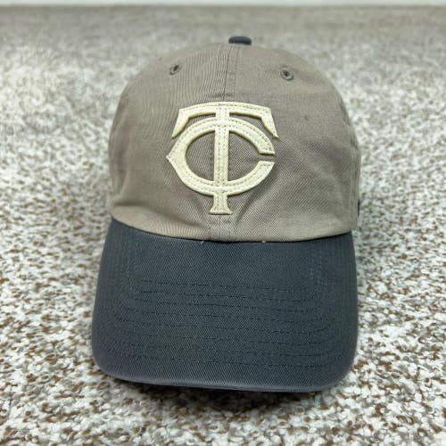Minnesota Twins Hat Cap Fitted Mens Medium Beige MLB Baseball '47 Franchise