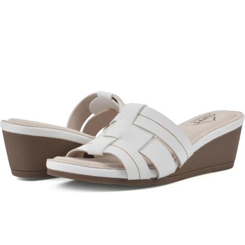 Cliffs by White Mountain Candyce Sandals Women's US 8 White Wedge Heel NCZ23