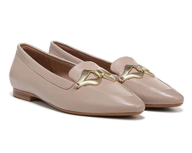 Naturalizer Leala Flats Women's US 6 B Sand Drift Leather Slip On Loafers NCZ171