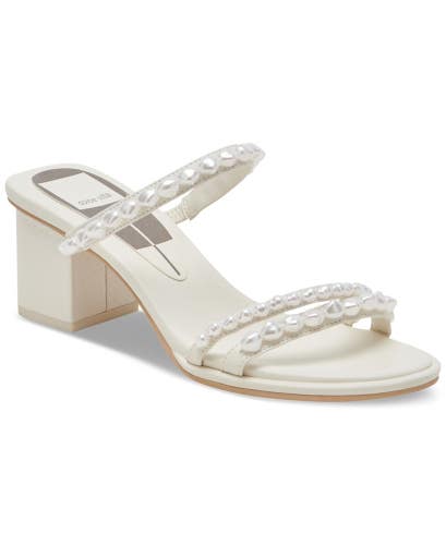 Dolce Vita Tinker Sandals Women's US 7 Vanilla Pearls Round Toe Slip-On NCZ24