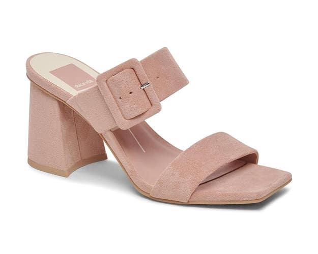 Dolce Vita Paca Sandals Women's 8.5 M Rose Square Toe Block Heel Slip-On NCZ144
