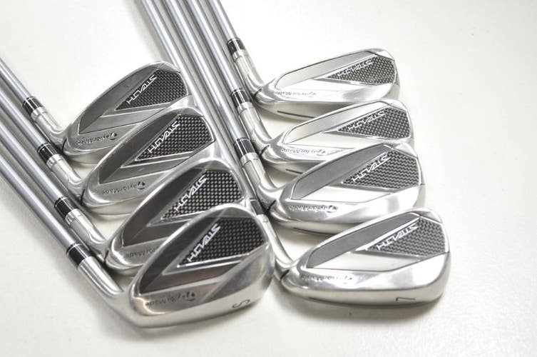 TaylorMade Stealth 5-PW,AW,SW Iron Set Stiff Right Speeder NX Graphite # 214935