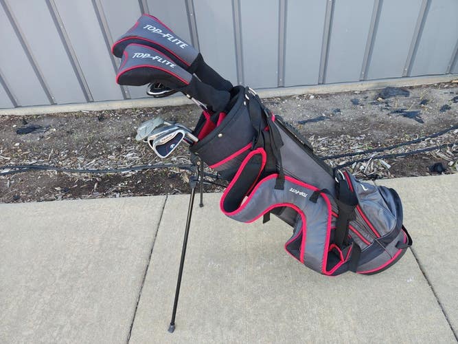 Top Flite Stainless 11 Piece Regular Flex Complete Golf Set Stand Bag NICE